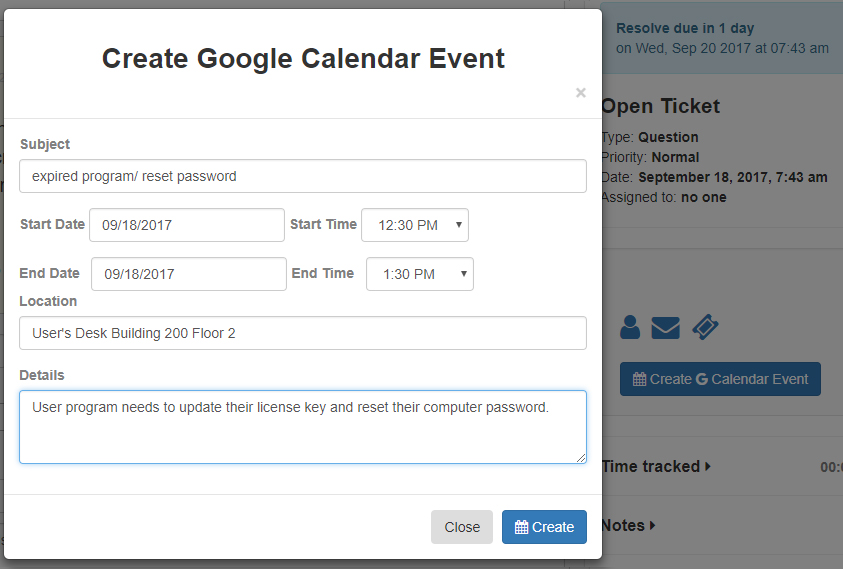 Enabling & Creating Google Calendar Events SeamlessDesk